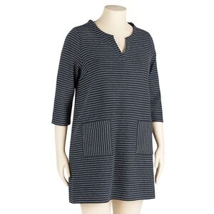 J Jill Womens XL Striped Tunic Modern Minimalist Workwear Casual Core Layering‎